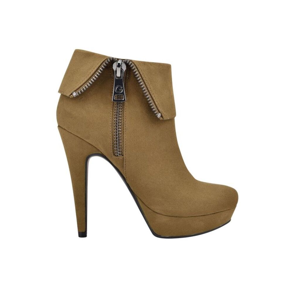 G BY GUESS Womens Green 1/2" Platform Cuffed Docker Almond Stiletto Booties 10 M